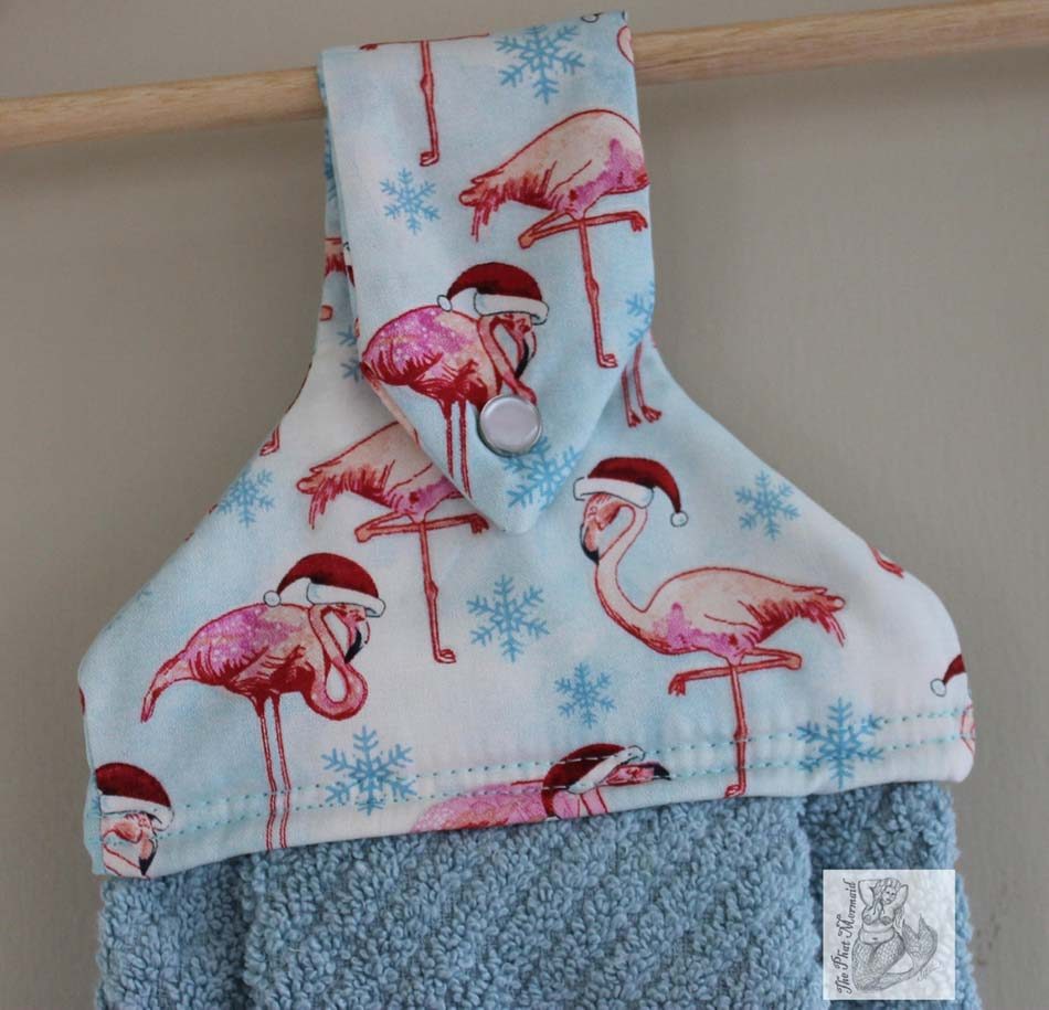 Santa flamingo kitchen towel