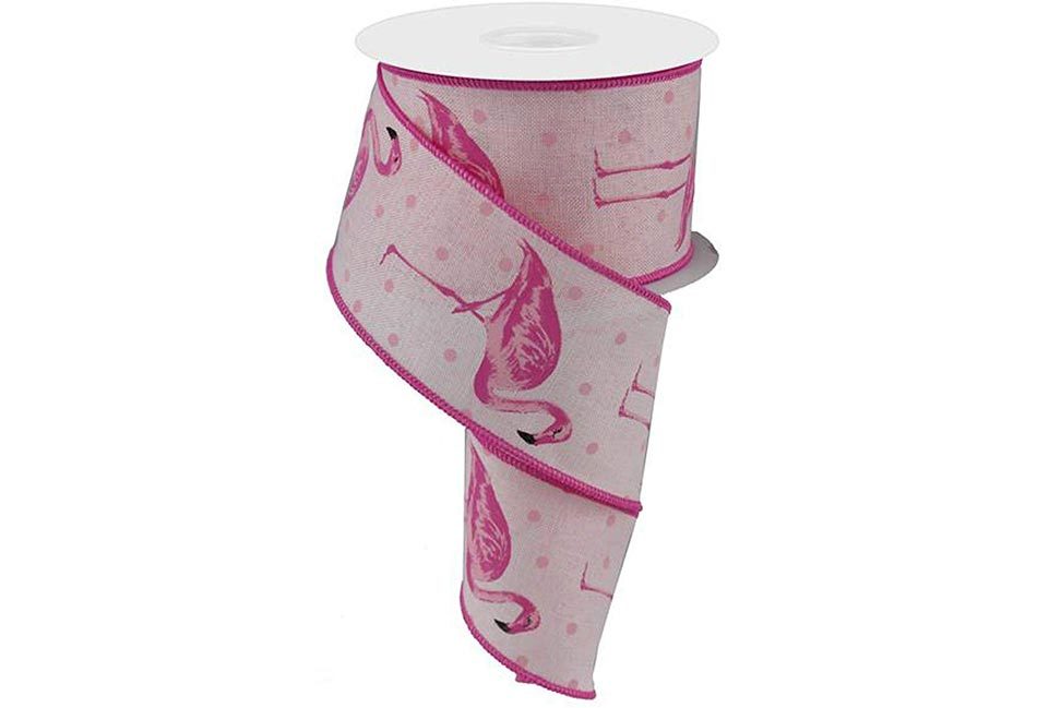 Pink flamingo ribbon for arts and crafts projects
